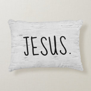 JESUS-Text auf Birch Tree Akzent Pillow Dekokissen