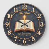 Jesus The Bible Instructions Große Wanduhr (Vorderseite)
