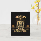 Jesus The Deadlifter Christian Fitness  Karte (Gelbe Blume)
