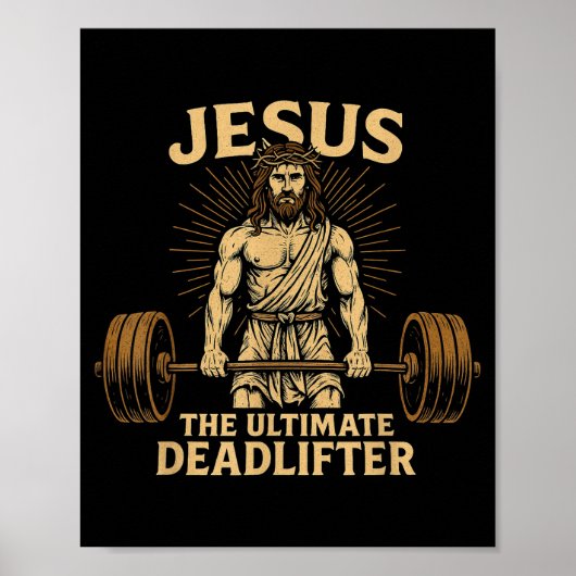 Jesus The Deadlifter Christian Fitness  Poster (Vorne)