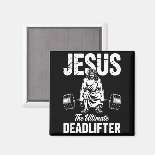 Jesus The Deadlifter Funny Christian Gym Pun Magnet (Vorderseite/Rückseite)