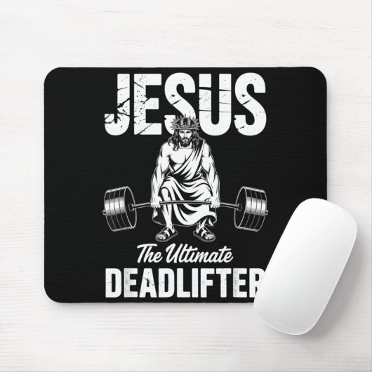 Jesus The Deadlifter Funny Christian Gym Pun Mousepad (Mit Mouse)