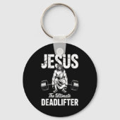 Jesus The Deadlifter Funny Christian Gym Pun Schlüsselanhänger (Vorderseite)
