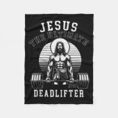 Jesus The Deadlifter - Jesus Deadlifting Christian Fleecedecke (Vorderseite)