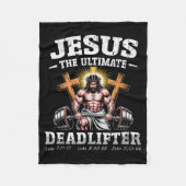 Jesus The Deadlifter - Jesus Deadlifting Christian Fleecedecke (Vorderseite)