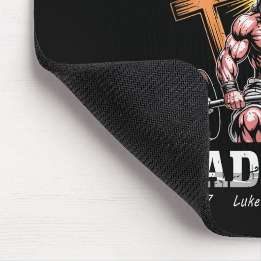 Jesus The Deadlifter - Jesus Deadlifting Christian Mousepad (Ecke)