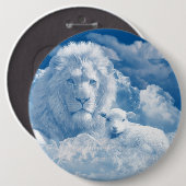 JESUS THE LAMB AND JESUS THE LION BUTTON (Vorne & Hinten)