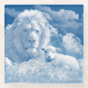 JESUS THE LAMB UND JESUS THE LION GLASUNTERSETZER