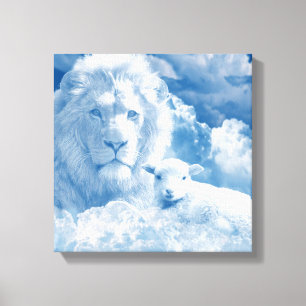 JESUS THE LAMB UND JESUS THE LION LEINWANDDRUCK