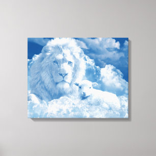 JESUS THE LAMB UND JESUS THE LION LEINWANDDRUCK