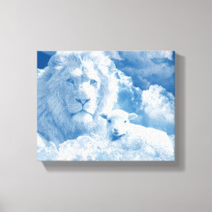 JESUS THE LAMB UND JESUS THE LION LEINWANDDRUCK