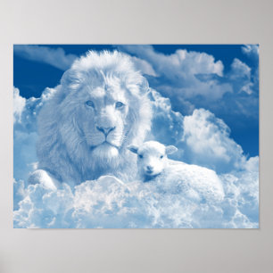 JESUS THE LAMB UND JESUS THE LION POSTER