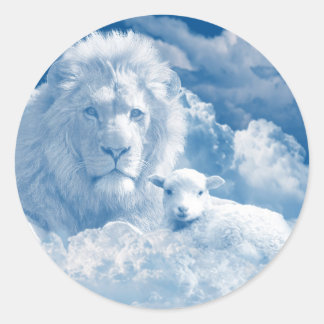 JESUS THE LAMB UND JESUS THE LION RUNDER AUFKLEBER