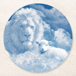 JESUS THE LAMB UND JESUS THE LION RUNDER PAPPUNTERSETZER