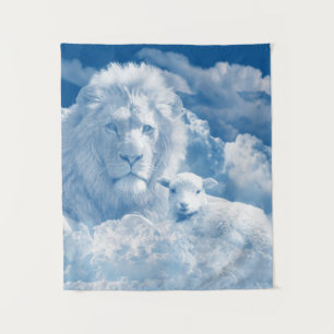 JESUS THE LAMB UND JESUS THE LION WANDTEPPICH