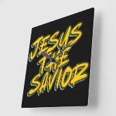 JESUS THE SAVIOR QUADRATISCHE WANDUHR (Winkel)