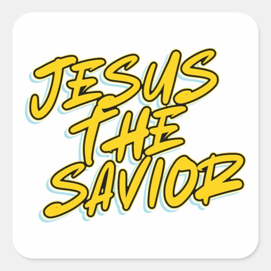 JESUS THE SAVIOR QUADRATISCHER AUFKLEBER (Vorderseite)