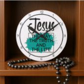 Jesus The Way The Truth And The Life Graphic Runde Wanduhr