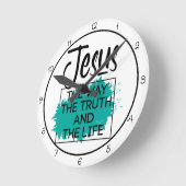 Jesus The Way The Truth And The Life Graphic Runde Wanduhr (Winkel)