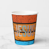 Jesus, The Way, The Truth, The Life Retro Sunset Pappbecher (Rückseite)