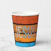 Jesus, The Way, The Truth, The Life Retro Sunset Pappbecher (Vorderseite)