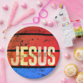 Jesus, The Way, The Truth, The Life Retro Sunset Pappteller (Party)