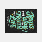 Jesus The Way Truth Life John 14 6 Christian Bible Fleecedecke (Vorderseite (Horizontal))