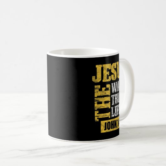 Jesus The Way Truth Life John 14:6 Christian Bible Kaffeetasse (VorderseiteRechts)