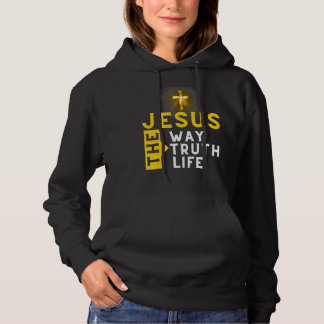 Jesus The Way Wahrheit Leben John 146 Christliche  Hoodie