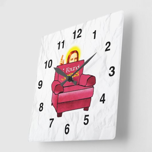 Jesus Time Quadratische Wanduhr (Winkel)