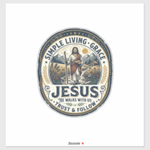 Jesus Tiny House Langsames Leben Vintage Aufkleber