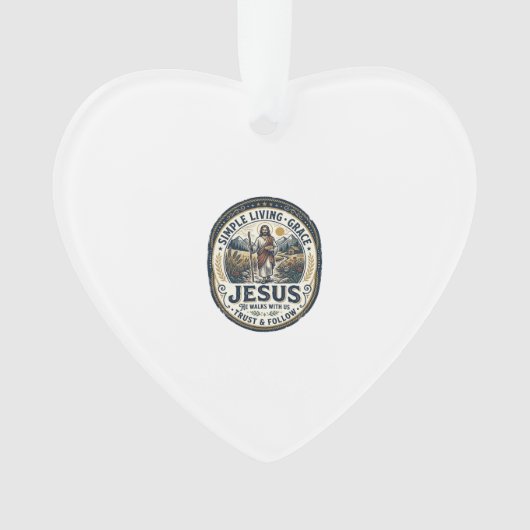 Jesus Tiny House Langsames Leben Vintage Ornament (Vorderseite)