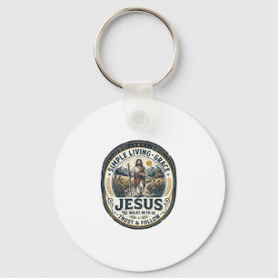 Jesus Tiny House Langsames Leben Vintage Schlüsselanhänger