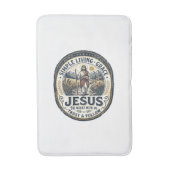 Jesus Tiny House Slow Living Vintage Badematte (Vorderseite Vertikal)