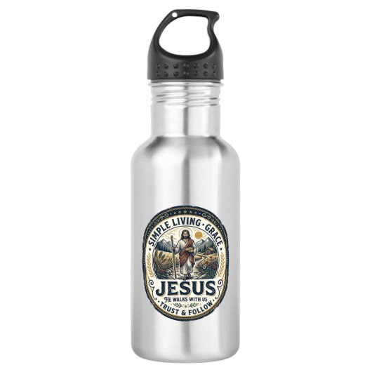 Jesus Tiny House Slow Living Vintage Edelstahlflasche (Vorderseite)
