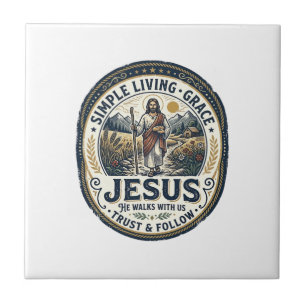 Jesus Tiny House Slow Living Vintage Fliese