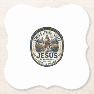 Jesus Tiny House Slow Living Vintage Untersetzer