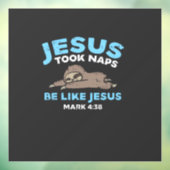 Jesus Took Naps Sloth Funny Bible Verse God Christ Fensteraufkleber (Blatt 3)
