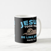 Jesus Took Naps Sloth Funny Bible Verse God Christ Kaffeetasse (VorderseiteRechts)