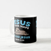 Jesus Took Naps Sloth Funny Bible Verse God Christ Kaffeetasse (Vorderseite Links)