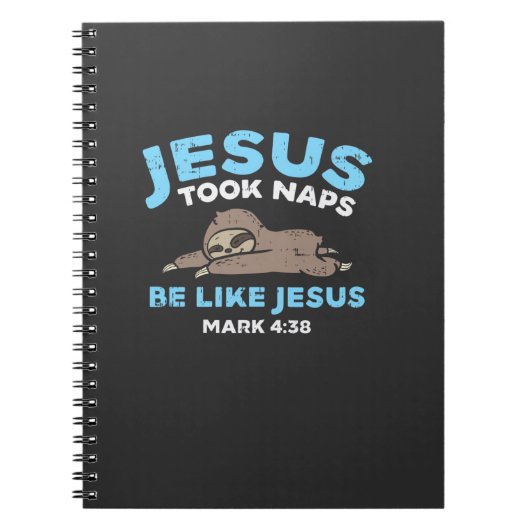 Jesus Took Naps Sloth Funny Bible Verse God Christ Notizblock (Vorderseite)