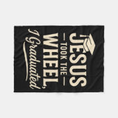 Jesus Took The Wheel I Graduated Christian Graduat Fleecedecke (Vorderseite (Horizontal))