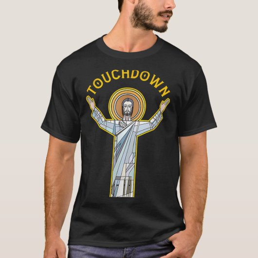 Jesus Touchdown Fun Christian Faith Saying Meme Ch T-Shirt (Vorderseite)