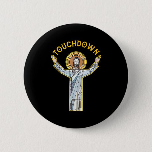 Jesus Touchdown Spaß Christlicher Glaube Sprüche M Button (Vorderseite)