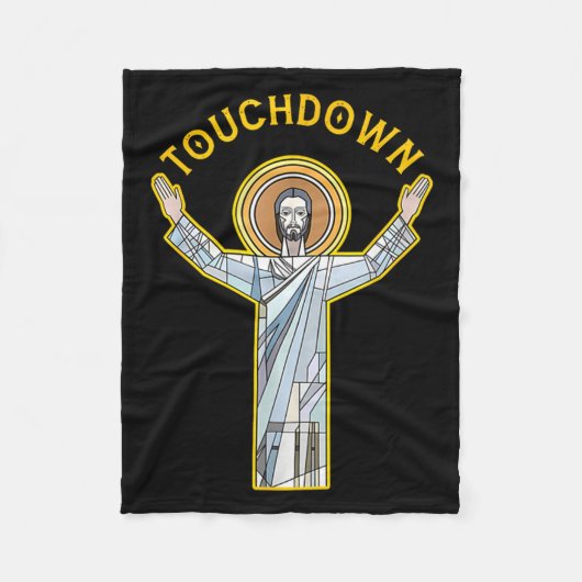 Jesus Touchdown Spaß Christlicher Glaube Sprüche M Fleecedecke (Vorderseite)