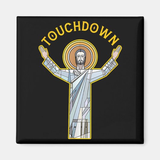 Jesus Touchdown Spaß Christlicher Glaube Sprüche M Magnet (Vorne)