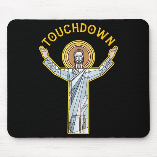 Jesus Touchdown Spaß Christlicher Glaube Sprüche M Mousepad (Vorne)