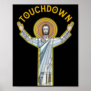 Jesus Touchdown Spaß Christlicher Glaube Sprüche M Poster