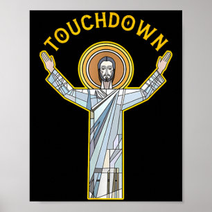 Jesus Touchdown Spaß Christlicher Glaube Sprüche M Poster