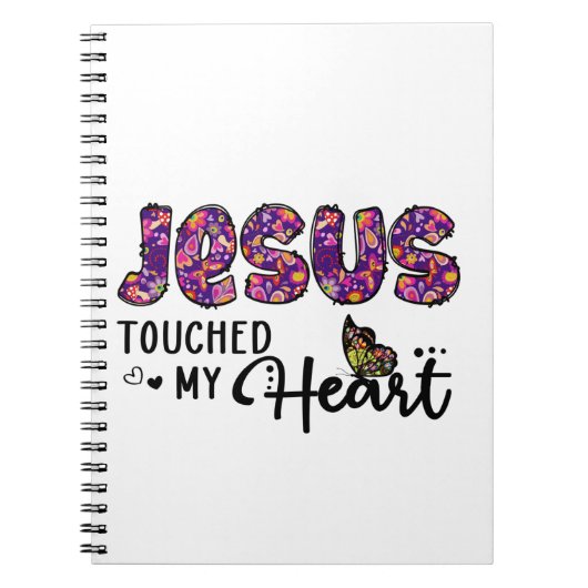 Jesus Touched My Heart Notizblock (Vorderseite)